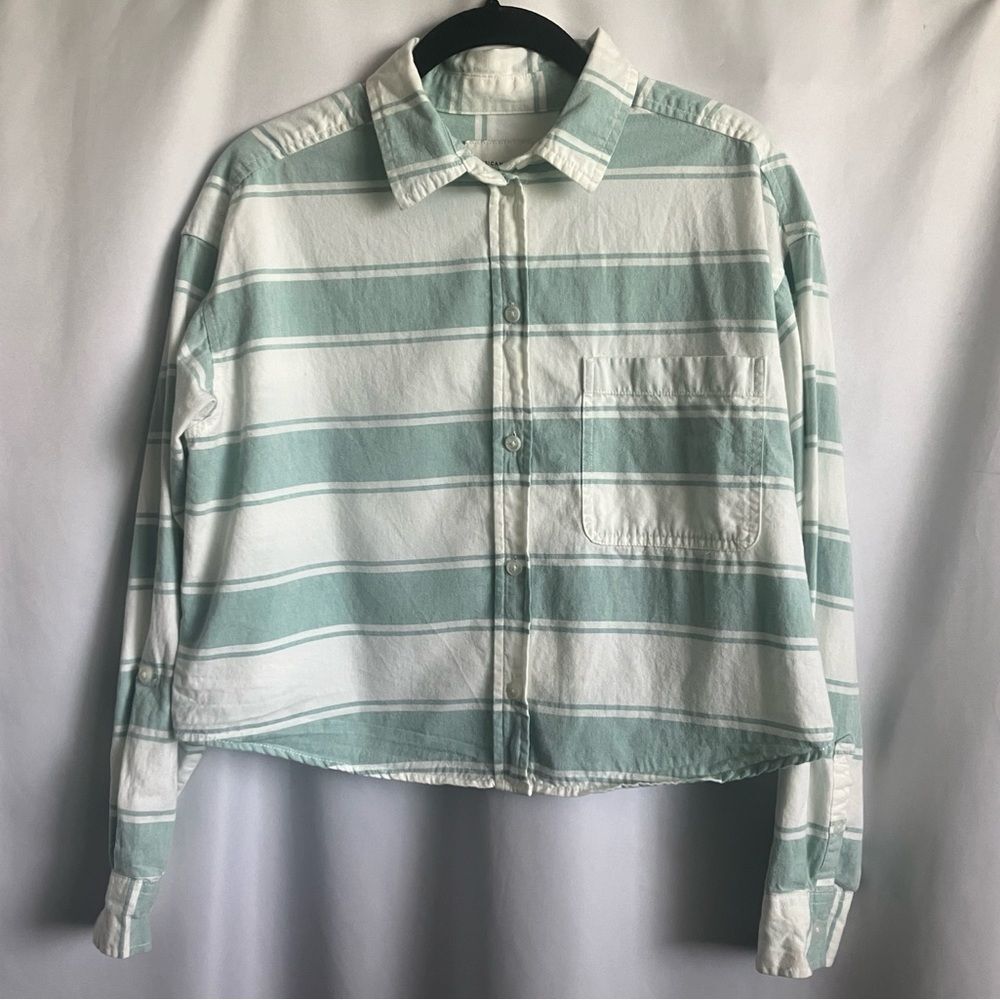 American Eagle Striped Cotton Button Down